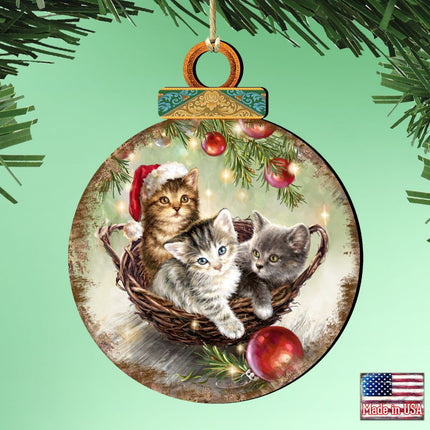 Christmas Kittens Wooden Ornaments by Gelsinger - Christmas Decor - 8021117-1607-1