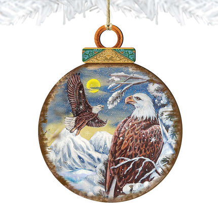 Eagles Ball Wooden Ornaments by G. DeBrekht - Wildlife Holiday Decor - 8025219-4