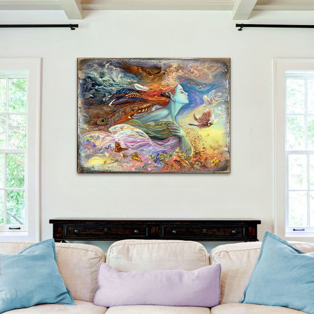 Spirit of Flight Fantasy Wooden Wall Art by Josephine Wall - Fantasy Decor - 852144-JW-0