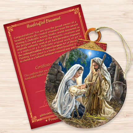 Glory to God Ball Wooden Ornaments by Gelsinger - Nativity Holiday Decor - 8021010-1722-3