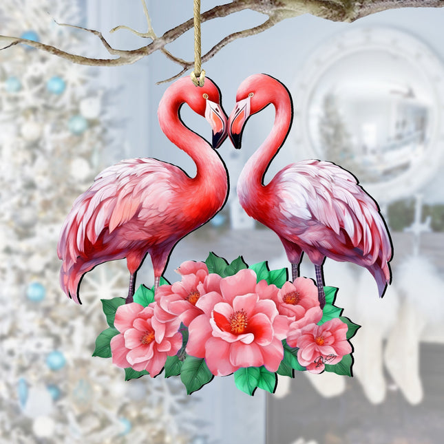 Flamingos Love Wooden Ornaments by G. DeBrekht Love Kids Family Decor - 8611039-0