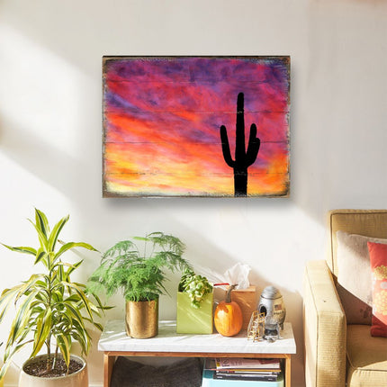Cactus Art Wooden Wall Art by Nature Wonders - Nature Wildlife Decor  - 95241B-2
