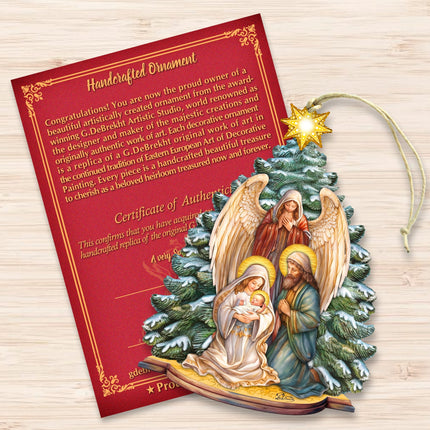 Holy Family Nativity Wooden Ornaments by G. DeBrekht Nativity Holiday Decor - 8611042-4