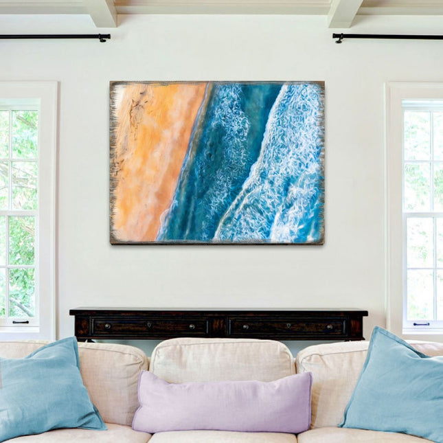 Ocean Shore Art Wooden Wall Art by Nature Wonders - Nature Wildlife Decor  - 95399B-0