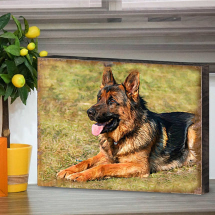German Shepherd Art Wooden Wall Art by Nature Wonders - Pets Dog and Cats Decor - 95346B-2