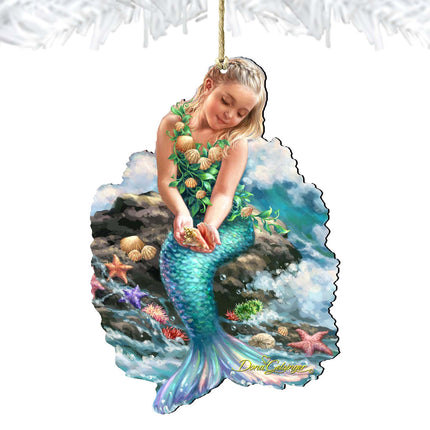 Princess of The Sea Wooden Ornaments by Gelsinger - Coastal Holiday Decor - 8141112-1611-4