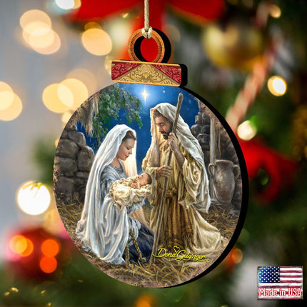 Glory to God Ball Wooden Ornaments by Gelsinger - Nativity Holiday Decor - 8021010-1722-2