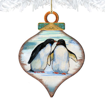 Penguins Drop Wooden Ornaments by G. DeBrekht - Wildlife Holiday Decor - 8035382-4