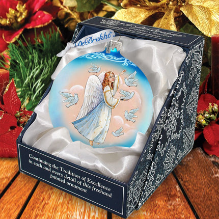 Serenity Angel Glass Ornament by G. DeBrekht - Nativity Holiday Decor - 73366-3