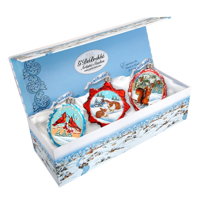 Under and Over the Sea Mercury Glass Ornaments Set of 3 by G. DeBrekht - Wildlife Holiday Decor - 770110S3-0