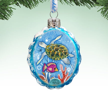 Turtle Mercury Glass Ornament by G. DeBrekht - Coastal Holiday Decor - 775479-2-0