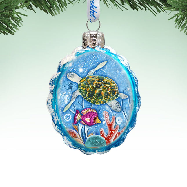 Turtle Mercury Glass Ornament by G. DeBrekht - Coastal Holiday Decor - 775479-2-0