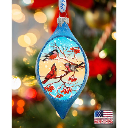 Winter Bird Drop Glass Ornament by G. DeBrekht - Christmas Decor - 74171-1