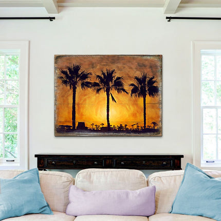 Spates Palm Trees in Sunset Wooden Wall Art by Nature Wonders - Nature Wildlife Decor  - 95275B-0