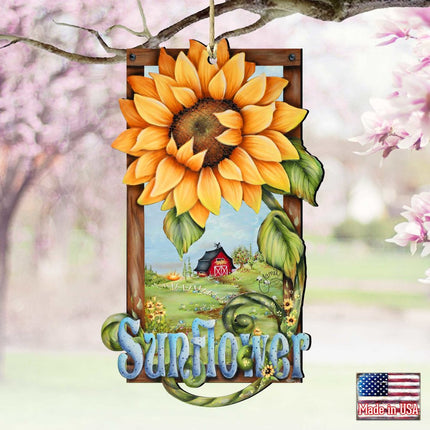 Sunflower Farms Wooden Ornaments by Jamie Mills-Price - Easter Spring Decor - 8457701-1