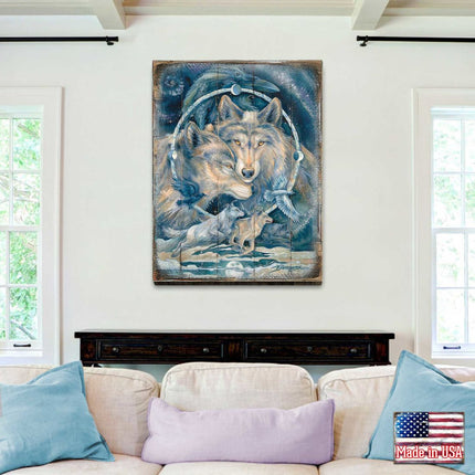 In Spirit I Am Free Wolves & Ravens Wooden Wall Art by J. Bergsma - Nature Wildlife Decor  - 8592723BP-JB-3