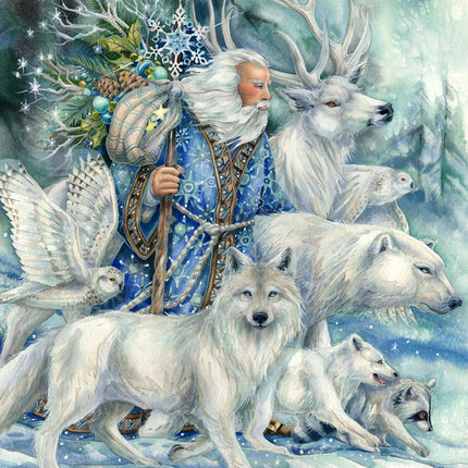 Cool Winds Father Winter Wooden Wall Art by J. Bergsma - Nature Wildlife Decor - 85922862B-JB-1