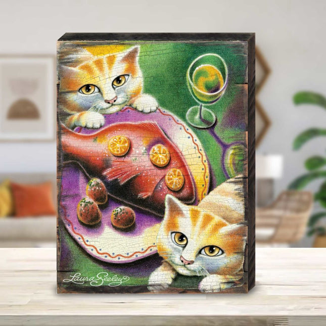 Chardonnay Wooden Wall Art by Laura Seeley - Pets Dog and Cats Decor - 8512111B-0
