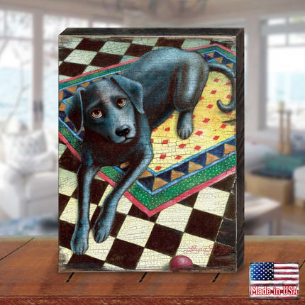 Ready When You Are Wooden Wall Art by Laura Seeley - Pets Dog and Cats Decor - 8511117B-1