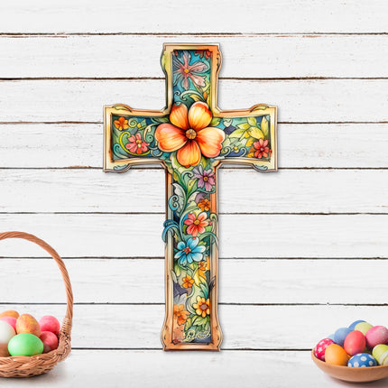 Blossom Cross Holiday Door Decor by G. Debrekht - Easter Spring Decor - 8688165H-2