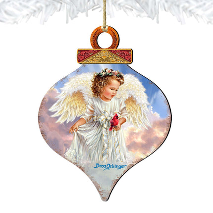 Angel with Cardinal Wooden Ornaments by Gelsinger - Nativity Holiday Decor - 8031154-DG-4