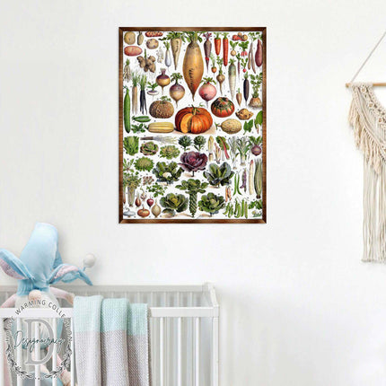 Kids Educational Poster with Root Vegetables - ?ÿMontessori Wooden Poster - Homeschool I Classroom Decor - Aesthetic - 310225-4