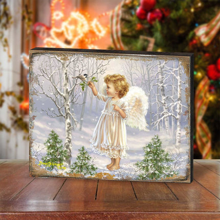 Little Winter Blessings Wooden Wall Art by D. Gelsinger - Nativity Holiday Decor - 95658B-1427-3