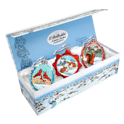 Under and Over the Sea Mercury Glass Ornaments Set of 3 by G. DeBrekht - Wildlife Holiday Decor - 770110S3-4