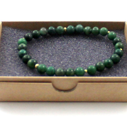 Stretch Bracelet With Sterling Silver and African Jade-1