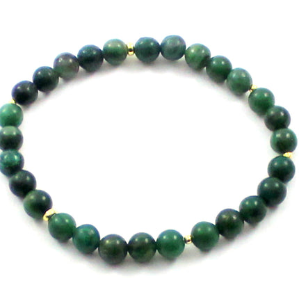 Stretch Bracelet With Sterling Silver and African Jade-0