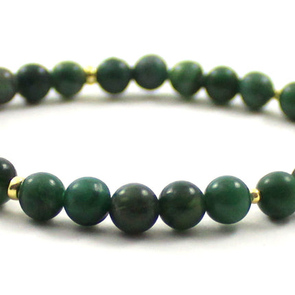 Stretch Bracelet With Sterling Silver and African Jade-3