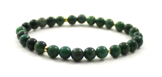 Stretch Bracelet With Sterling Silver and African Jade-3