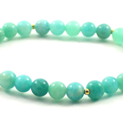 Stretch Bracelets With Silver and Green Amazonite-4