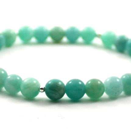 Stretch Bracelets With Silver and Green Amazonite-3
