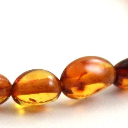 Amber Bean Baltic Cognac Stretch Bracelet-1