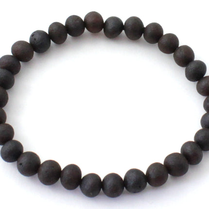 Amber Black Raw Cherry Stretch Bracelet for Adults-0