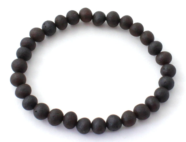 Amber Black Raw Cherry Stretch Bracelet for Adults-0
