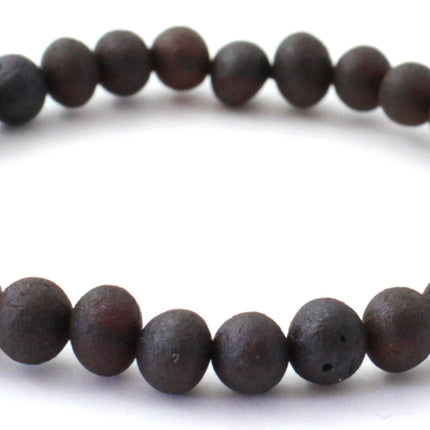 Amber Black Raw Cherry Stretch Bracelet for Adults-2