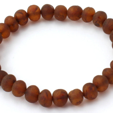 Amber Brown Raw Cognac Stretch Bracelet for Adults-0