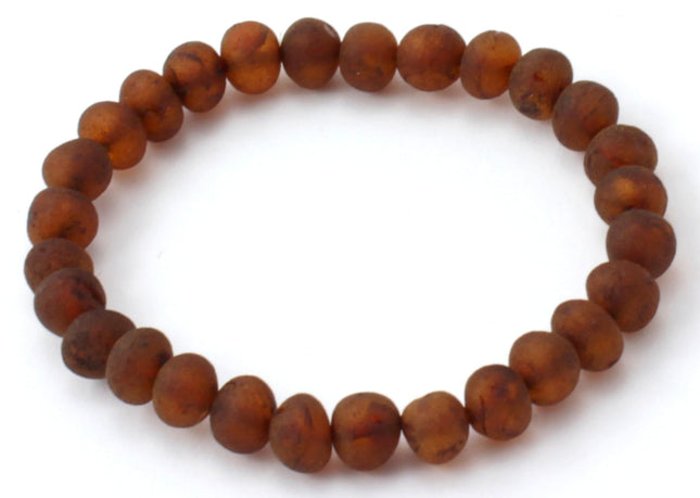 Amber Brown Raw Cognac Stretch Bracelet for Adults-0