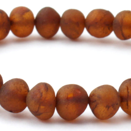 Amber Brown Raw Cognac Stretch Bracelet for Adults-3