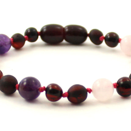 Amber and Amethyst Gemstone Bracelets-4