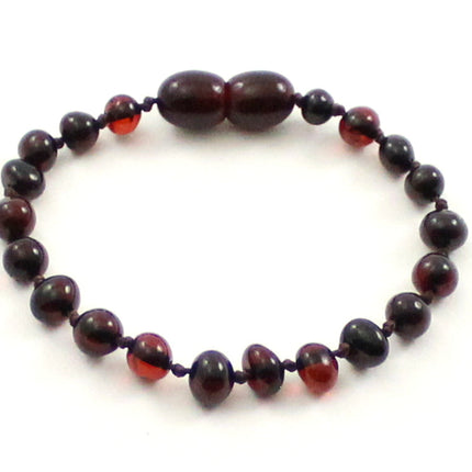 Amber Cherry Polished Knotted Anklet Bracelet-0