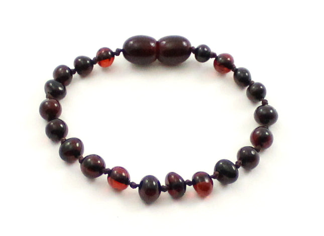 Amber Cherry Polished Knotted Anklet Bracelet-0