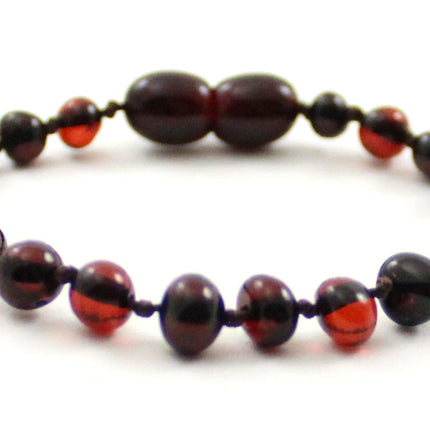 Amber Cherry Polished Knotted Anklet Bracelet-4
