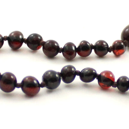 Amber Cherry Polished Knotted Anklet Bracelet-2