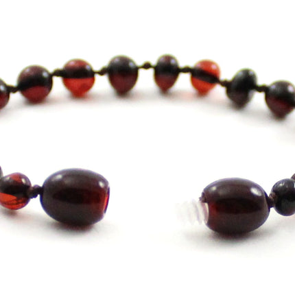 Amber Cherry Polished Knotted Anklet Bracelet-3