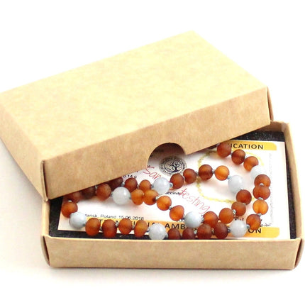 Amber and Aquamarine Blue Gemstone Necklace-1