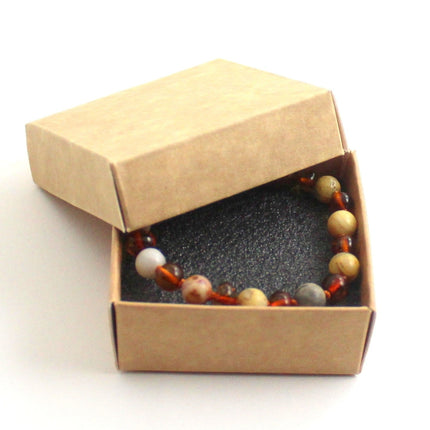 Baltic Amber Cognac Bracelet With Crazy Agate-1