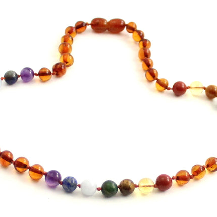 Amber and Chakra Gemstone Necklaces-2